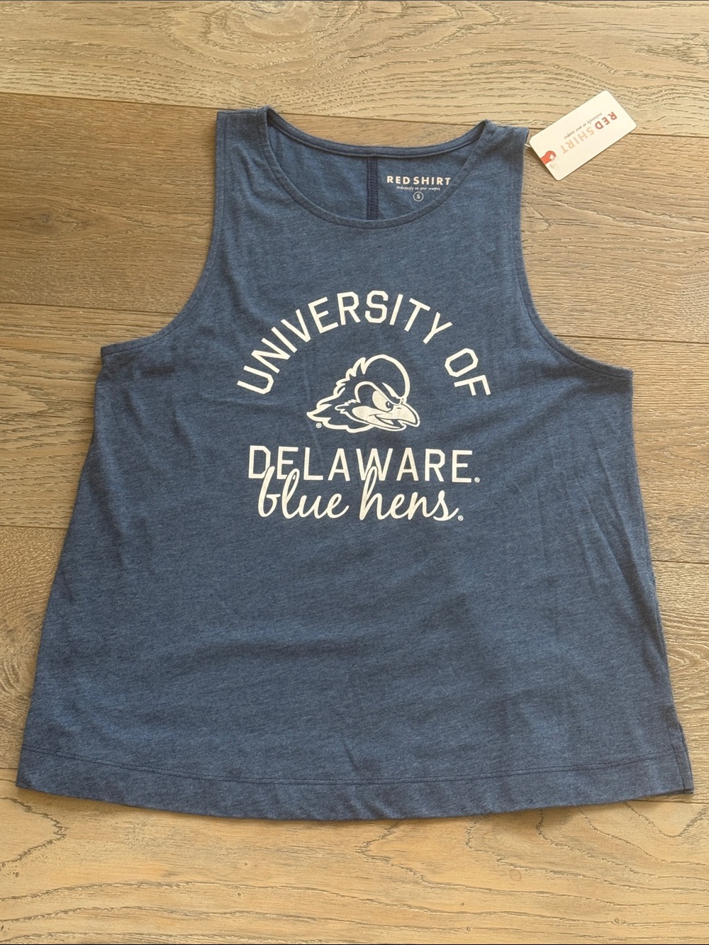 Redshirt University of Delaware Blue Hens Heather Navy Vented Tank Top-Small